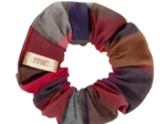 Small scrunchie ruby lurex tartan