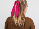 Short tail scrunchie fuchsia pailleté