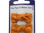 Small bows hair clips caramel golden straw