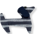 Basset hound hair clip striped silver dark blue