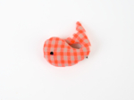 Whale clip neon orange gingham