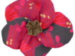 Flower petal hair slide small  féérie fuchsia