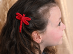 Dragonfly hair slide red