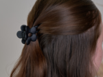 Small Flower Hair Clip matte black