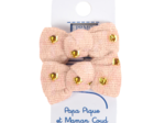 Small Elastics bows gaze pois or rose