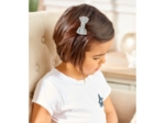 Small bow hair slide grey gold star