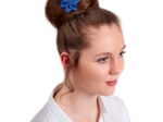 Star flower 4 hairslide navy blue