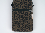 Quilted phone pocket mocha quilted leopard