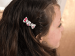 Mini sweet hairslide serenade rouge gris