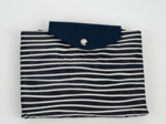 Pleated tote bag - Medium size striped  ivory navy