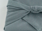 Furoshiki small 35 x 35 gaze pois or bleu gris