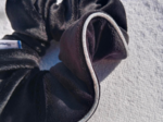 Large Piping Scrunchie black velvet