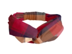 Children's double-breasted headband ruby lurex tartan