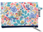 zipper pouch card purse champêtre bleuté