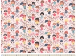 Cotton fabric petites filles pop