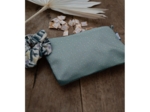 Tiny coton clutch bag gaze pois or bleu gris
