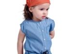 Headscarf headband- child size coral lurex gauze