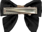 Mini bow tie clip broderie anglaise noire