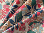 35cm coated fabric coupon cerise en fleur