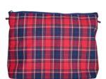 Cosmetic bag with flap tartan rouge