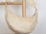 Half-moon bag golden linen