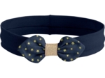 Jersey knit baby headband navy gold star