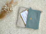 Zipper pouch card purse lichen corduroy