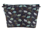 Cosmetic bag with flap jurassic dino marine