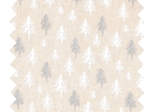 Cotton fabric ex2653 christmas ivory glittered trees