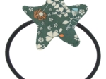Pony-tail elastic hair star fleuri kaki
