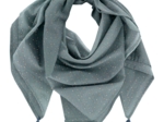 Pom pom scarf gaze pois or bleu gris