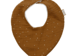 bandana bib gaze pois or caramel