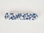 Plait hair slide navy embroidered gingham