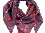 Pom pom scarf purple d'amour