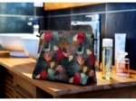 Cosmetic bag with flap fireworks