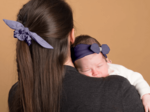 Jersey knit baby headband gaze lilas