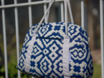 Bowling bag  jacquard bleu