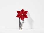 Star flower hairclip tangerine red