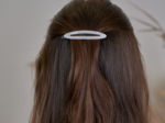Side Oval Hair Clip pearly white