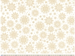 1 m fabric coupon ex2449 ecru gold christmas snowflake
