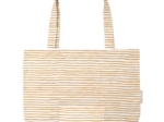 Foldable tote bag rayé or blanc