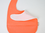 Coated fabric bib neon orange gingham