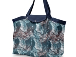Tote bag with a zip feuillage marine