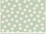 Cotton fabric ex2502 mint daisies