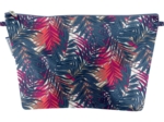 Cosmetic bag with flap tropical fire