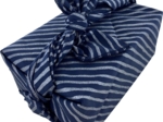 Furoshiki tall 73 x 73 striped silver dark blue