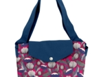 Tote bag with a zip fuchsia poppy