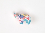 Elephant clip champêtre bleuté
