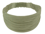 Headscarf headband- child size almond green with golden dots gauze