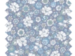 Coupon tissu 50 cm ex2337 sky blue lilac floral mini